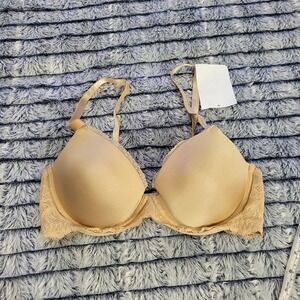 NWT Calvin Klein Nude Lace-trim Push-Up‎ bra 36C